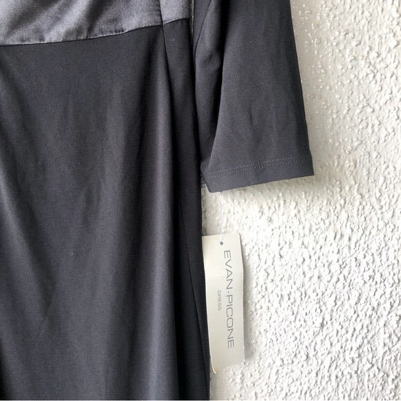 Evan-Picone Black V-Neck Dress gathers in the front size 14 NWT - Picture 10 of 13